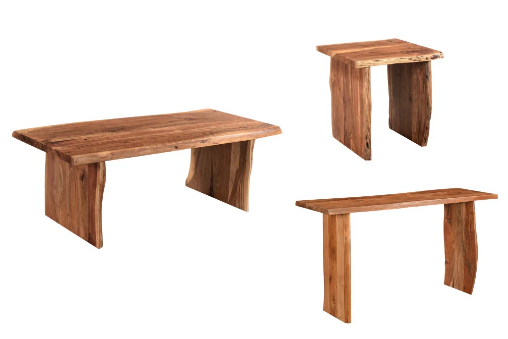 Brown Solid Wood Sled Coffee Table By Homeroots - Image 8
