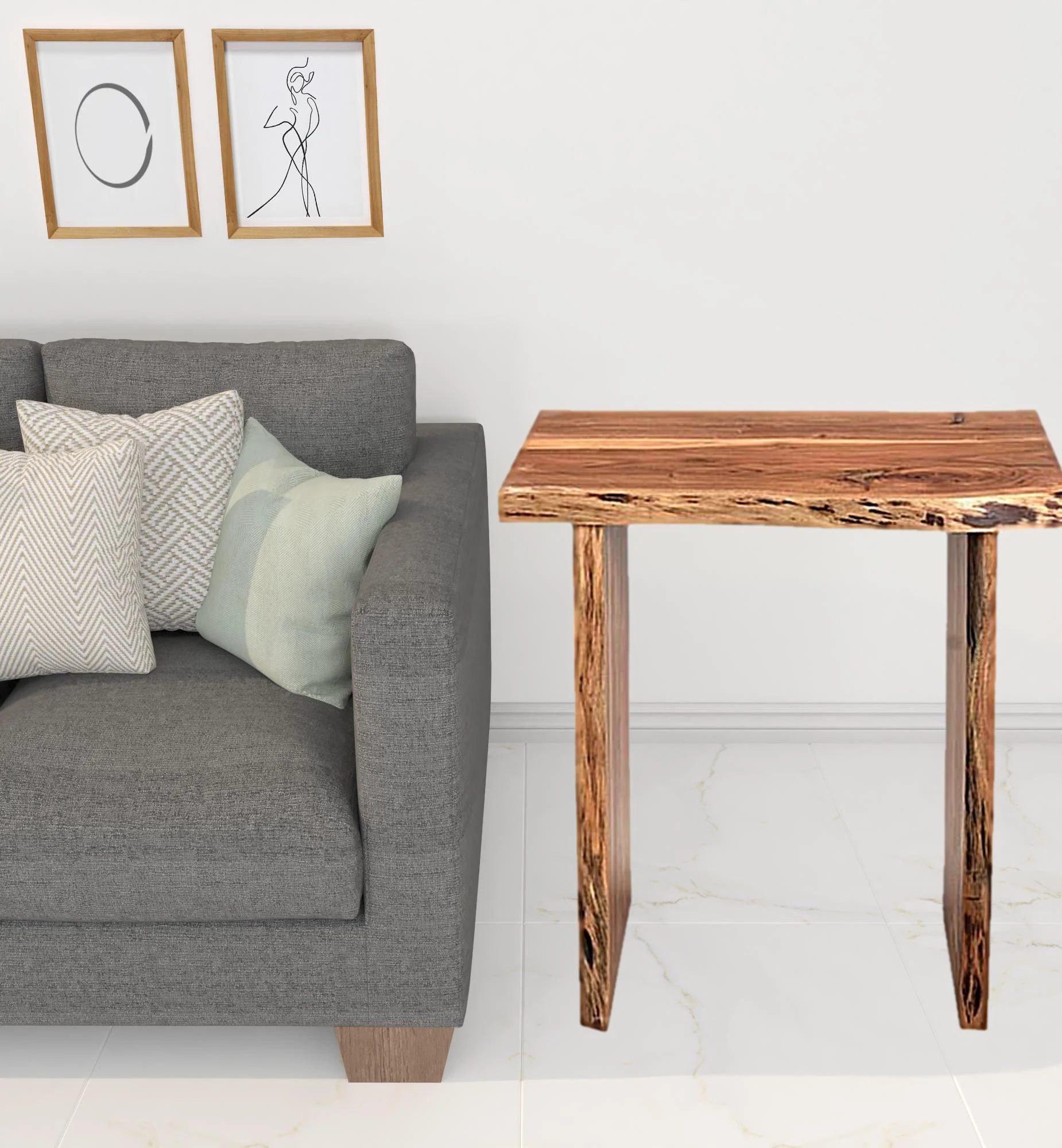 Brown Solid Wood Square End Table By Homeroots - Image 3