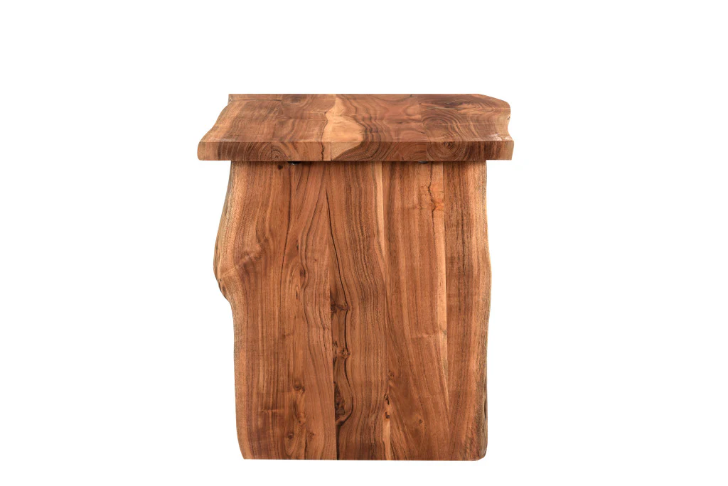 Brown Solid Wood Square End Table By Homeroots - Image 5