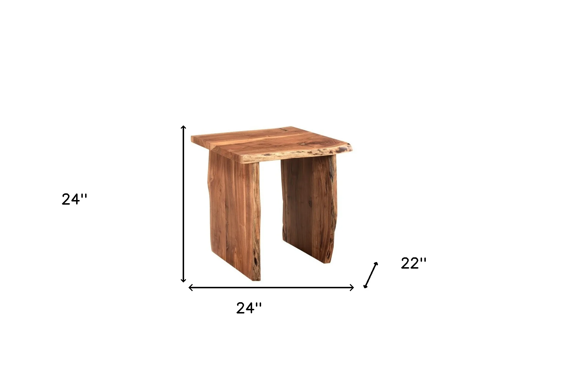Brown Solid Wood Square End Table By Homeroots - Image 7