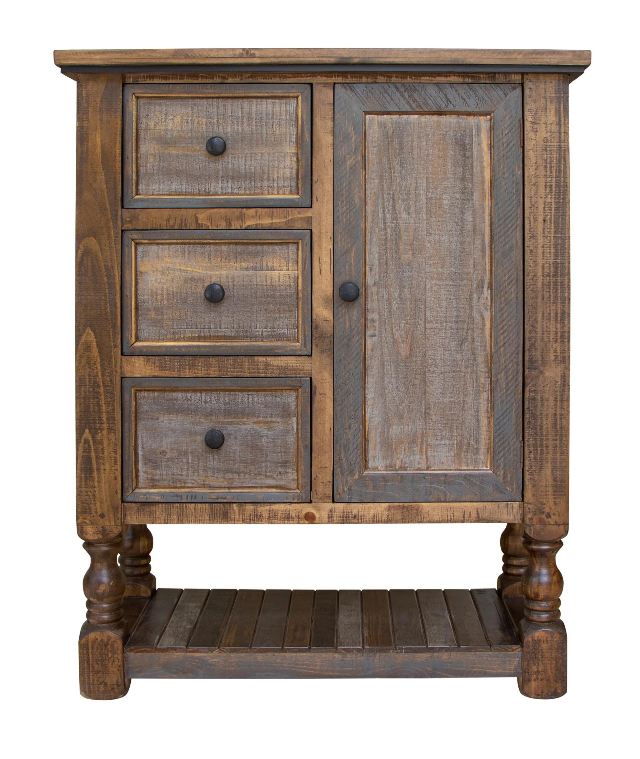 Brown Solid Wood Three Drawer Chest By Homeroots - Image 6