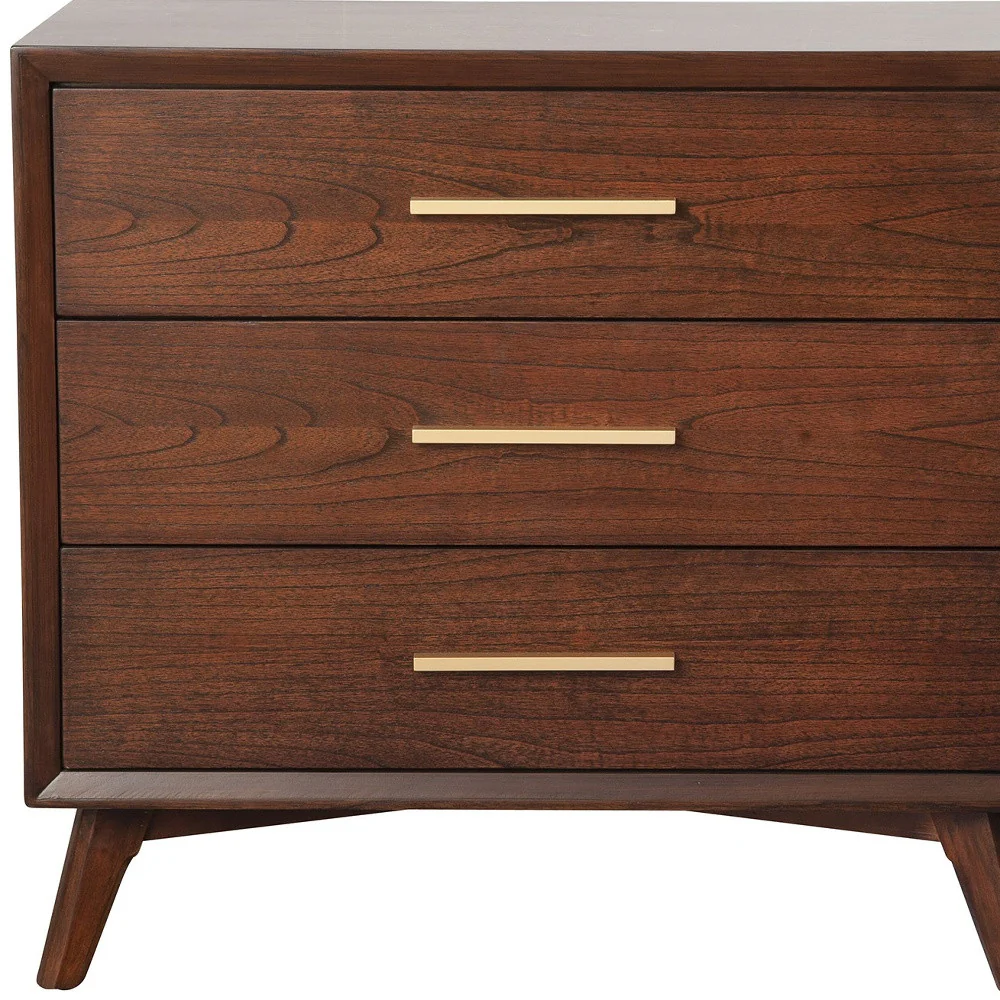 Brown Solid Wood Three Drawer Dresser By Homeroots - Image 4