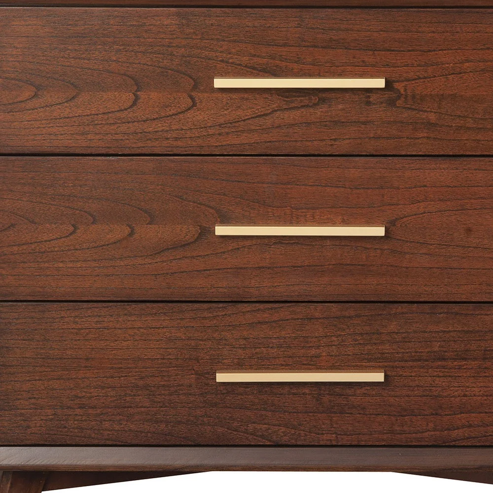 Brown Solid Wood Three Drawer Dresser By Homeroots - Image 5