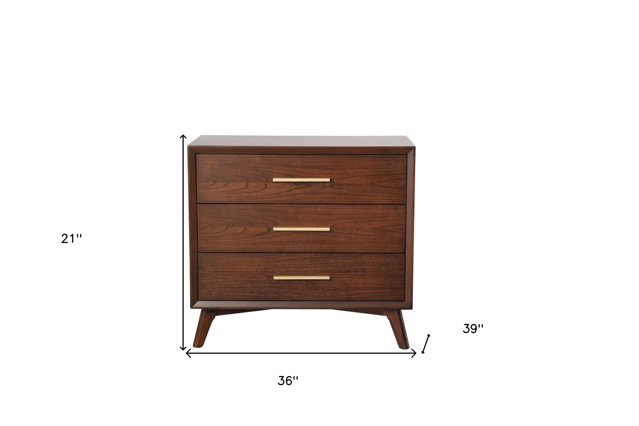 Brown Solid Wood Three Drawer Dresser By Homeroots - Image 8