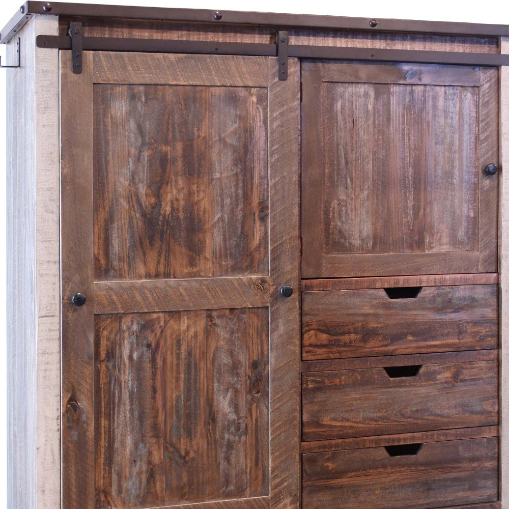 Brown Solid Wood Three Drawer Gentlemans Chest By Homeroots - Image 3
