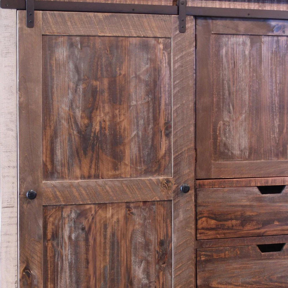Brown Solid Wood Three Drawer Gentlemans Chest By Homeroots - Image 4