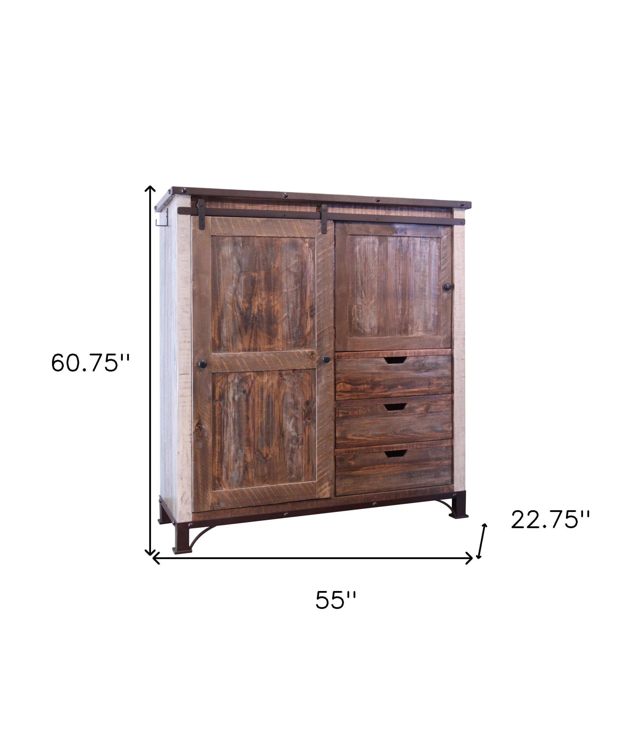 Brown Solid Wood Three Drawer Gentlemans Chest By Homeroots - Image 6