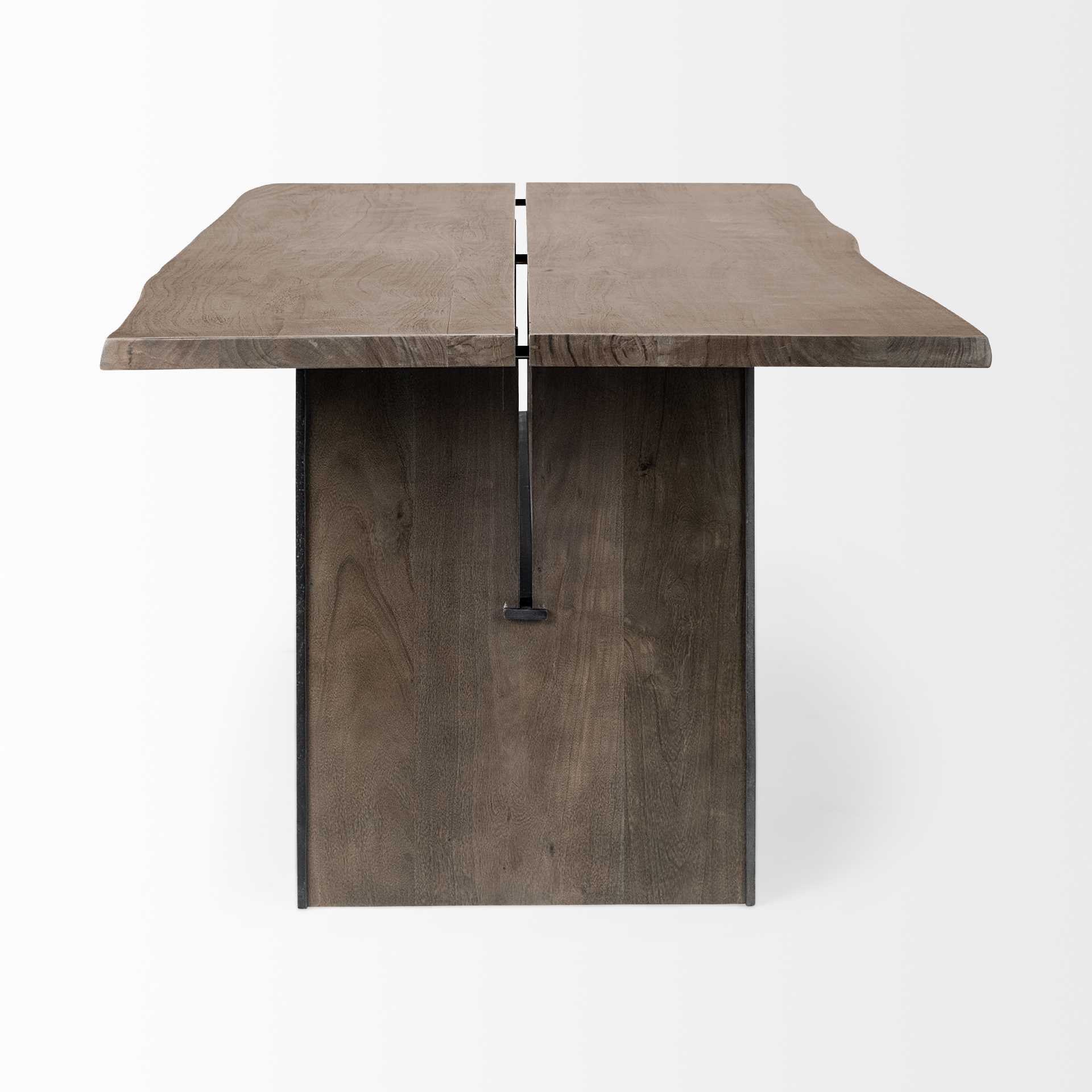 Brown Solid Wood Top And Base Dining Table By Homeroots - Image 4