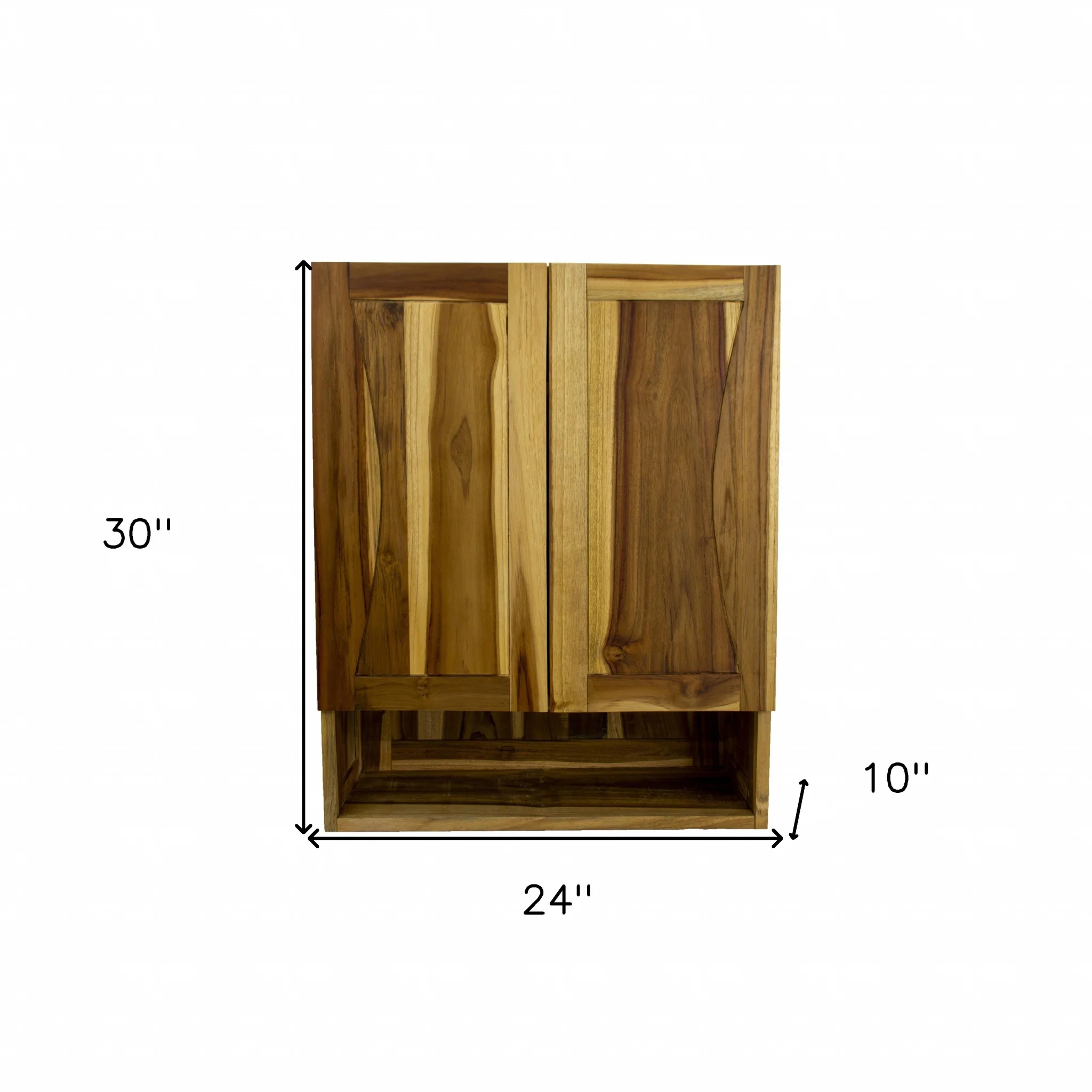 Brown Solid Wood Wall Mounted Accent Cabinet By Homeroots - Image 3