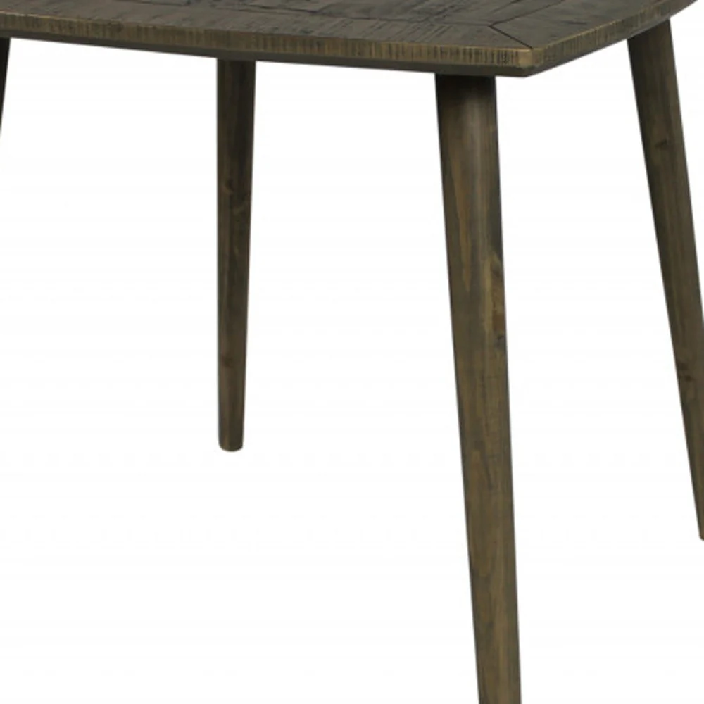 Brown Square Solid Wood Dining Table By Homeroots - Image 4