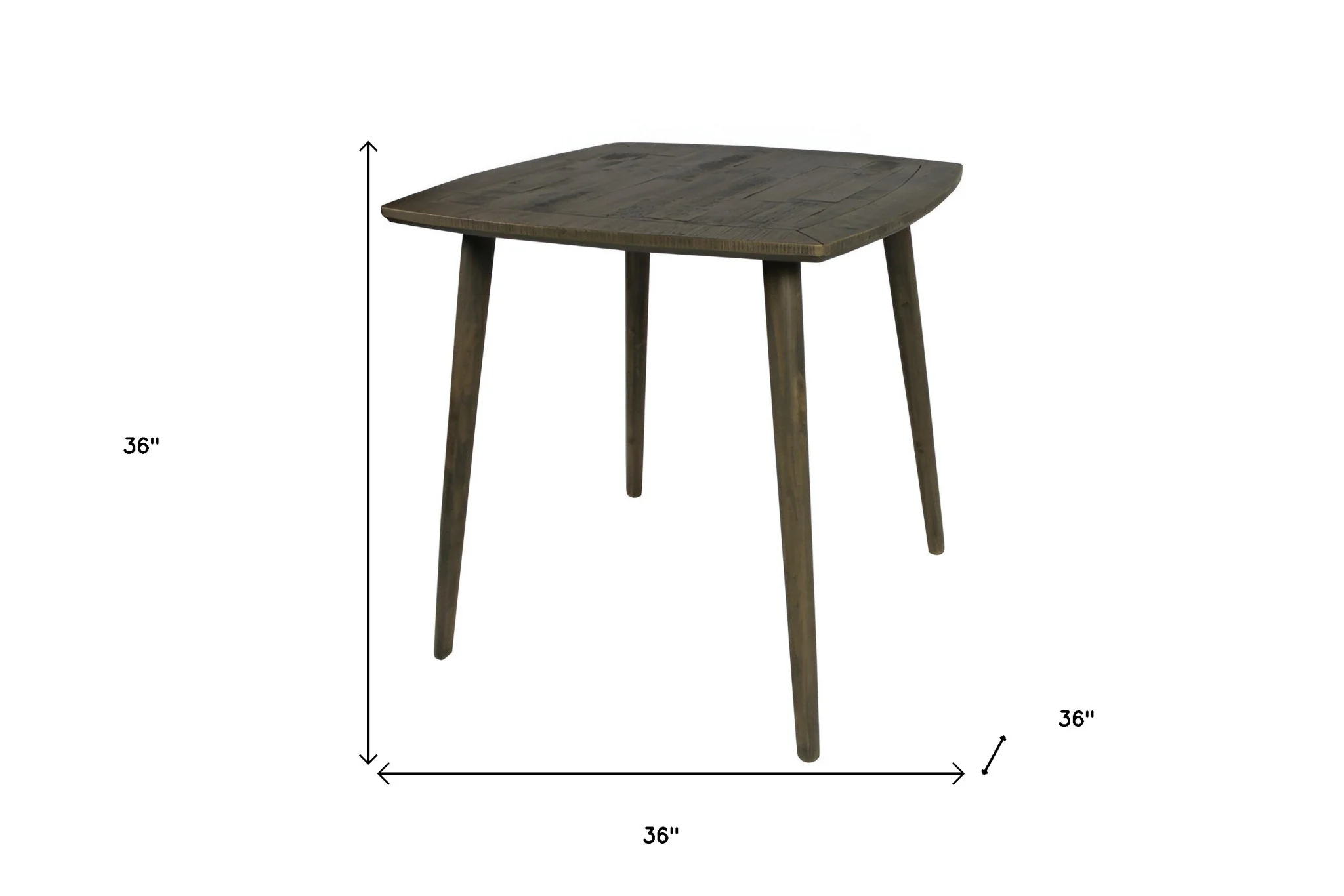 Brown Square Solid Wood Dining Table By Homeroots - Image 5