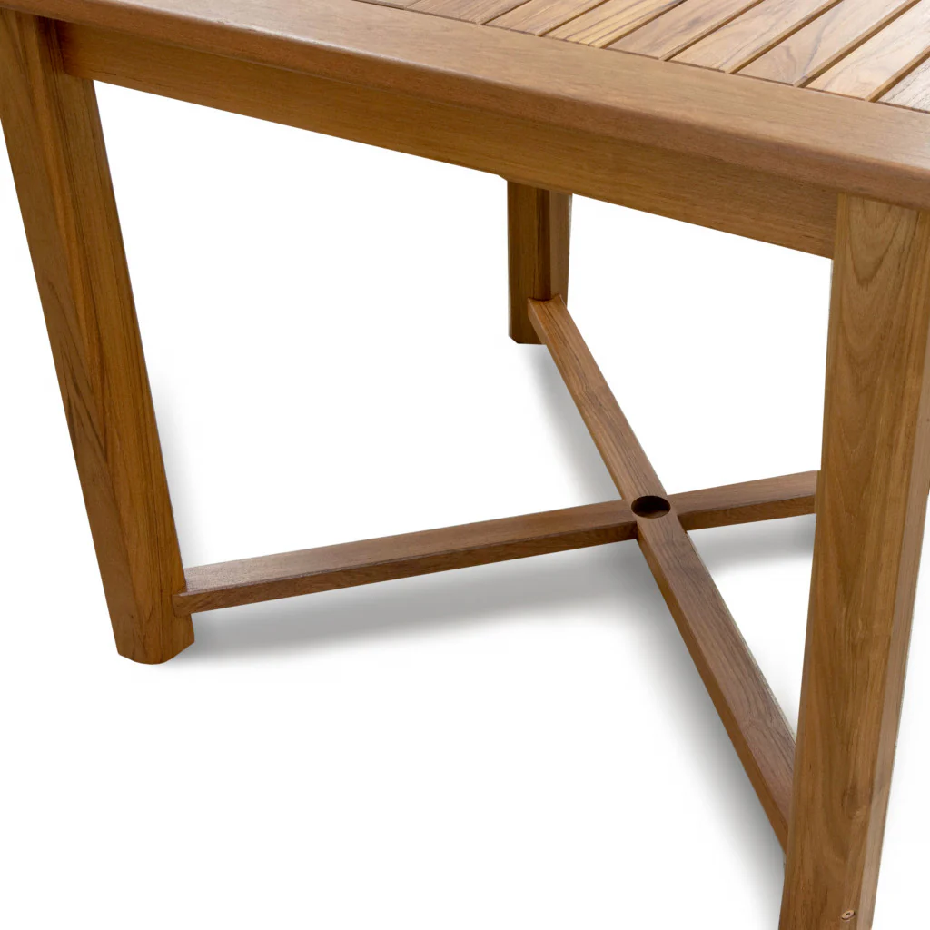 Brown Square Solid Wood Trestle Base Dining Table By Homeroots - Image 2