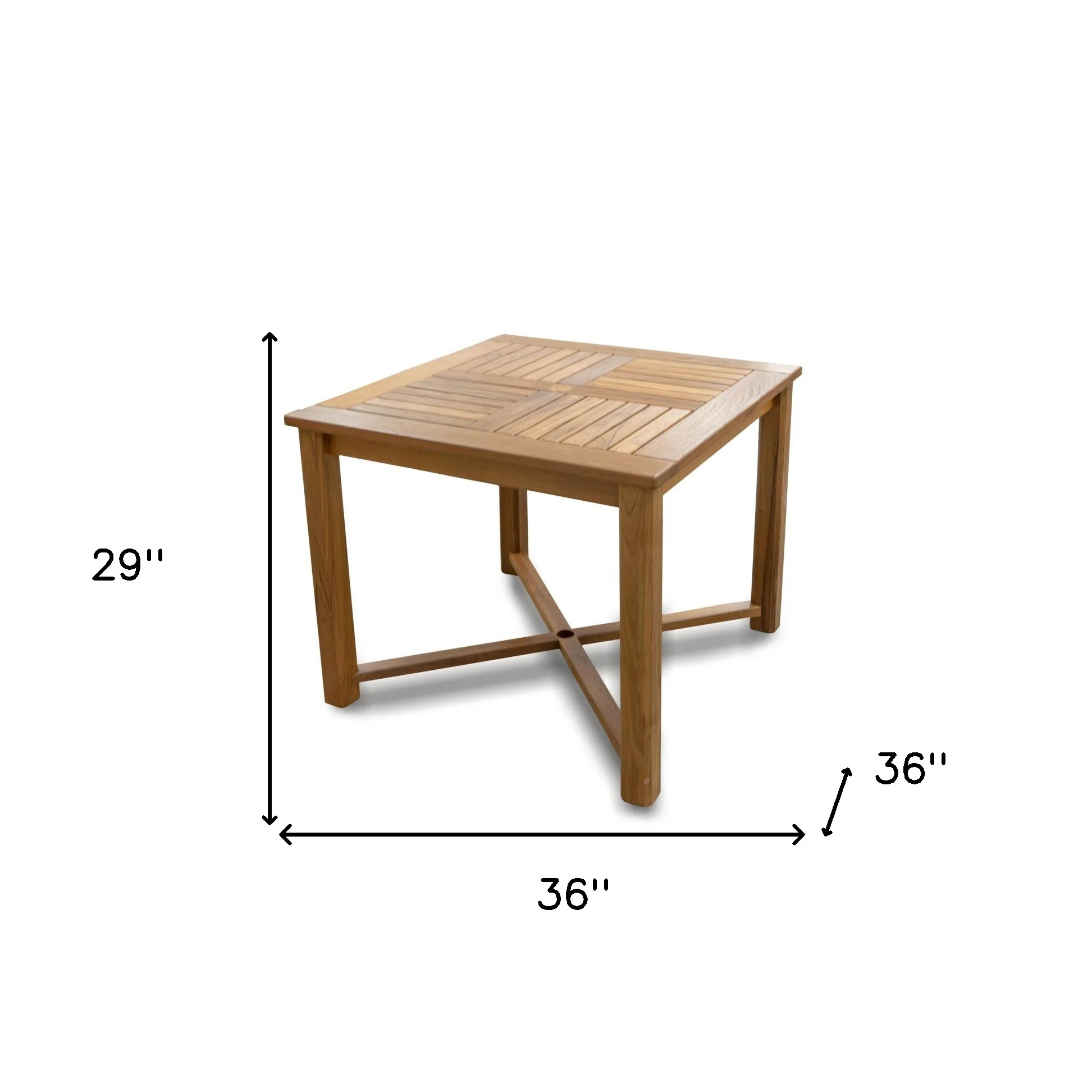 Brown Square Solid Wood Trestle Base Dining Table By Homeroots - Image 6