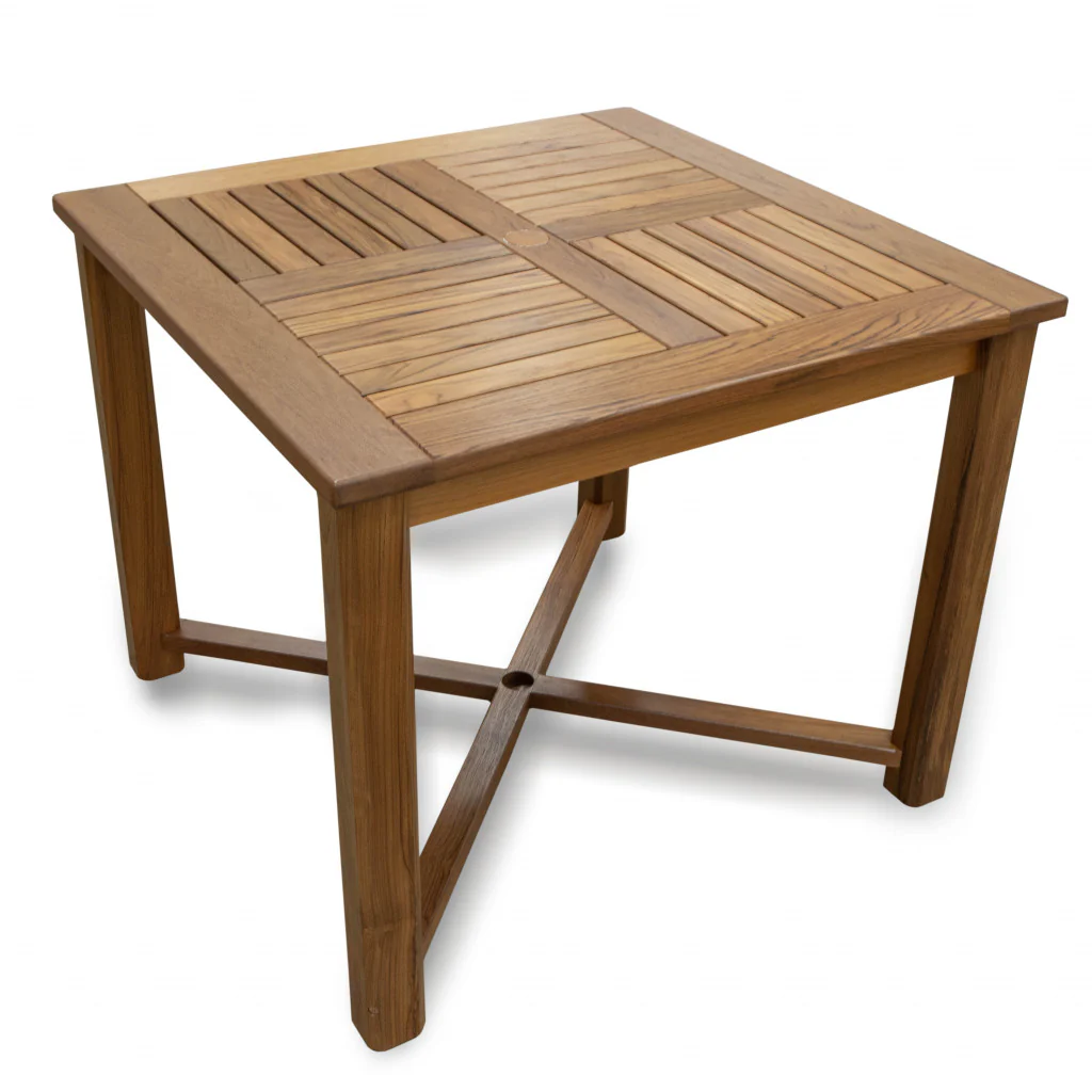 Brown Square Solid Wood Trestle Base Dining Table By Homeroots - Image 7