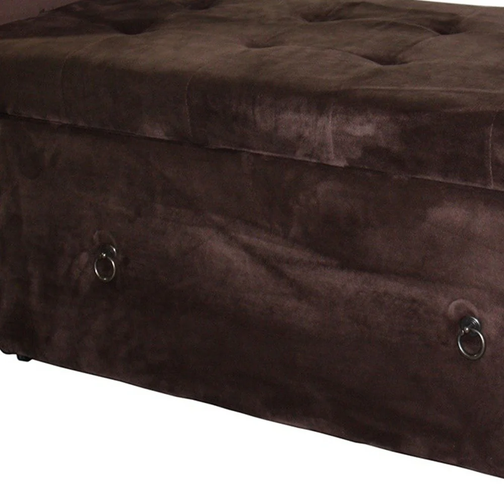 Brown Suede Shoe Storage Bench with Drawer By Homeroots - Image 8