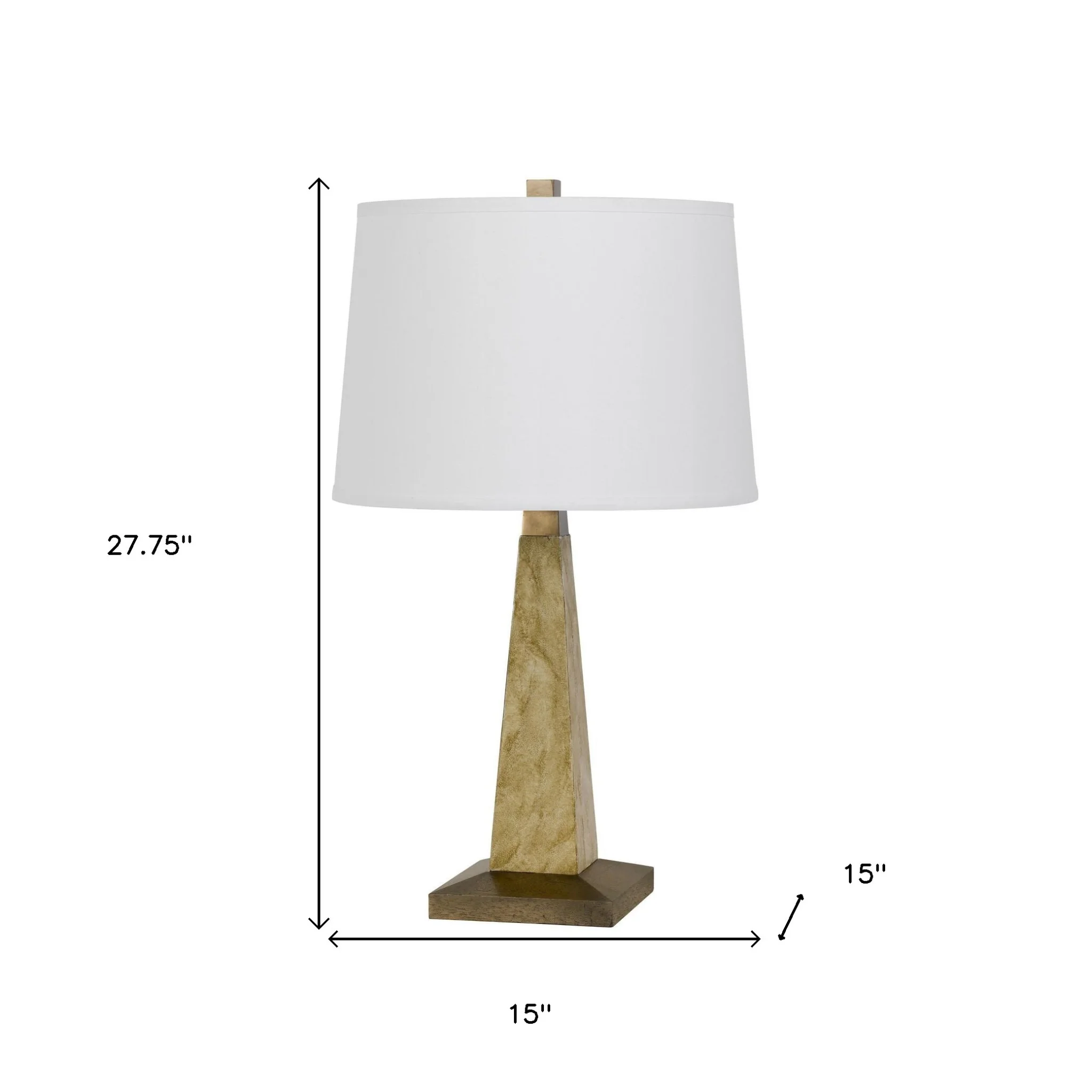 Brown Table Lamp With Off White Empire Shade By Homeroots - Image 3