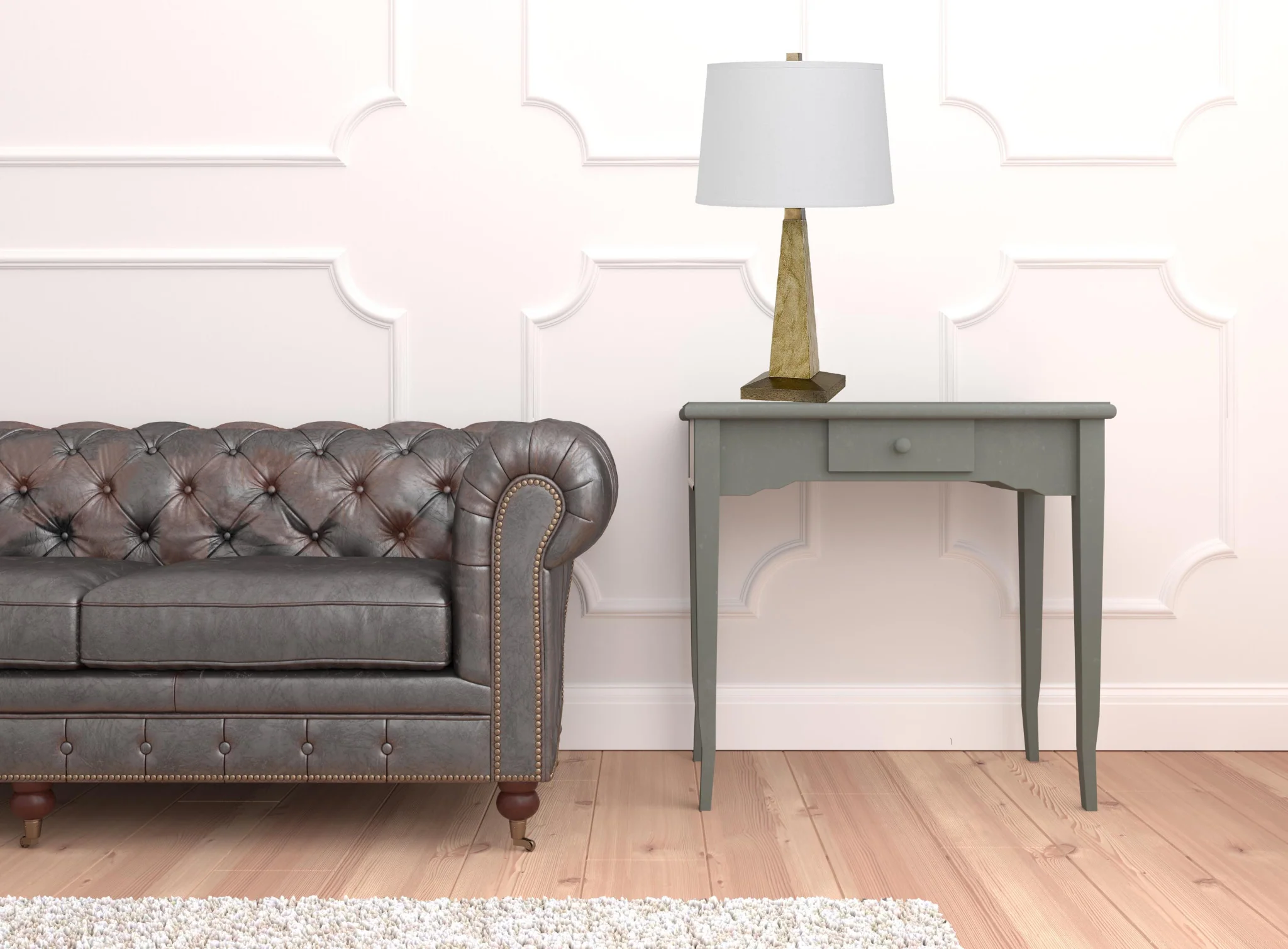 Brown Table Lamp With Off White Empire Shade By Homeroots - Image 5
