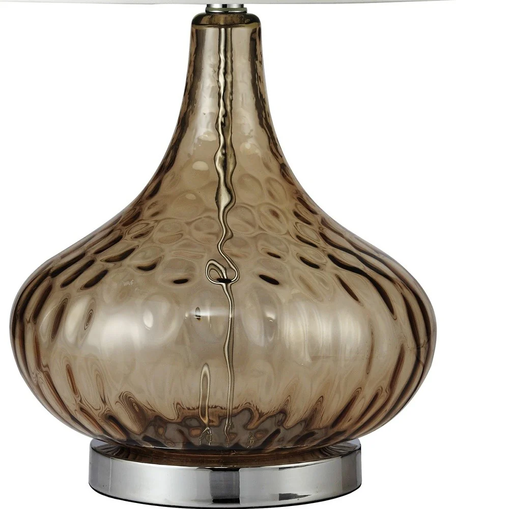 Brown Textured Glass Table Lamp By Homeroots - Image 4