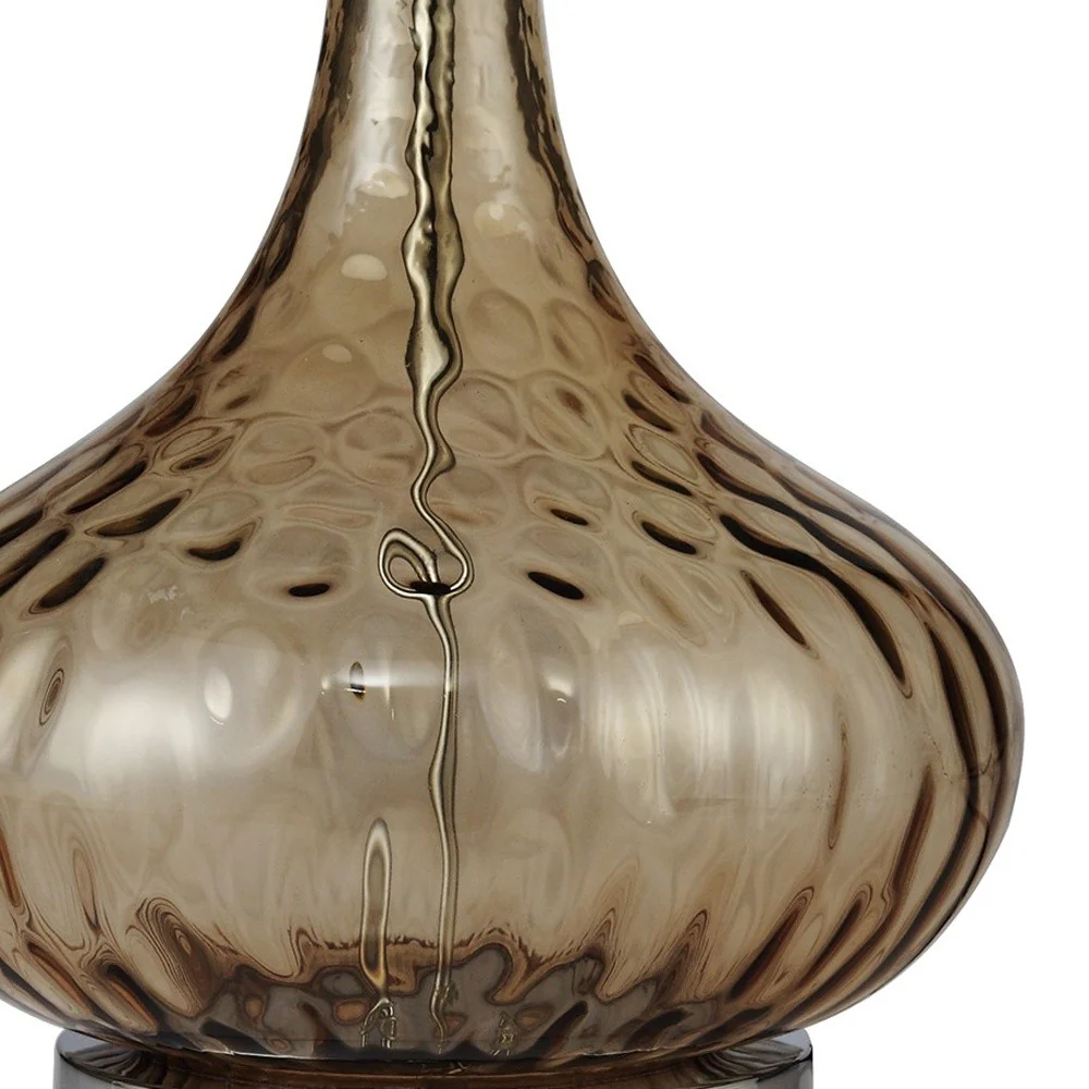 Brown Textured Glass Table Lamp By Homeroots - Image 5