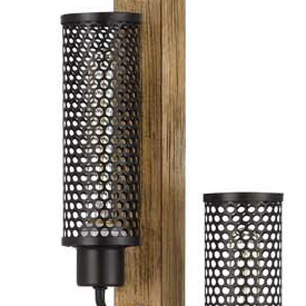 Brown Three Light Traditional Shaped Floor Lamp With Black Novelty Shade By Homeroots - Image 4