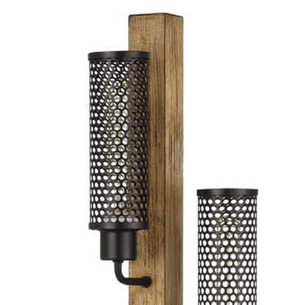 Brown Three Light Traditional Shaped Floor Lamp With Black Novelty Shade By Homeroots - Image 5
