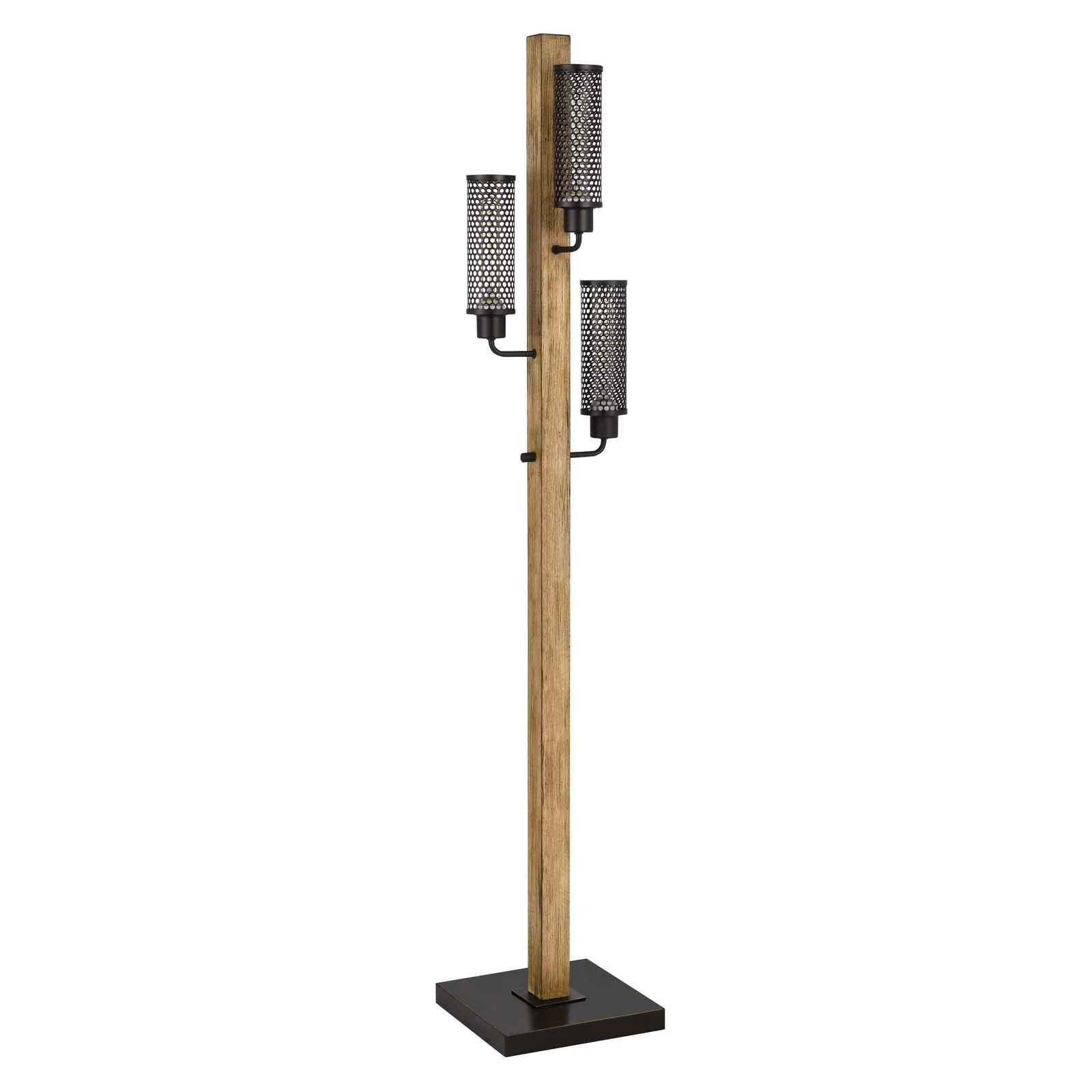 Brown Three Light Traditional Shaped Floor Lamp With Black Novelty Shade By Homeroots - Image 6