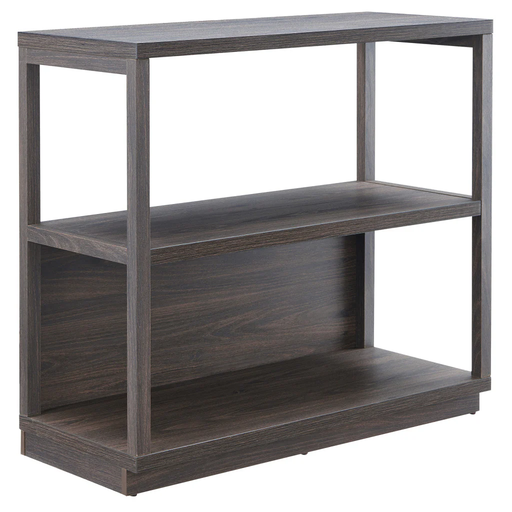 Brown Three Tier Standard Bookcase By Homeroots - Image 5