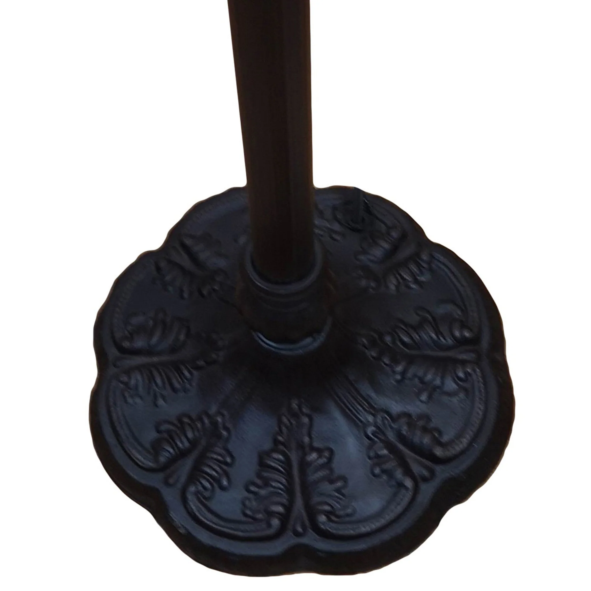 Brown Torchiere Floor Lamp With White Tiffany Style Glass Dome Shade By Homeroots - Image 5