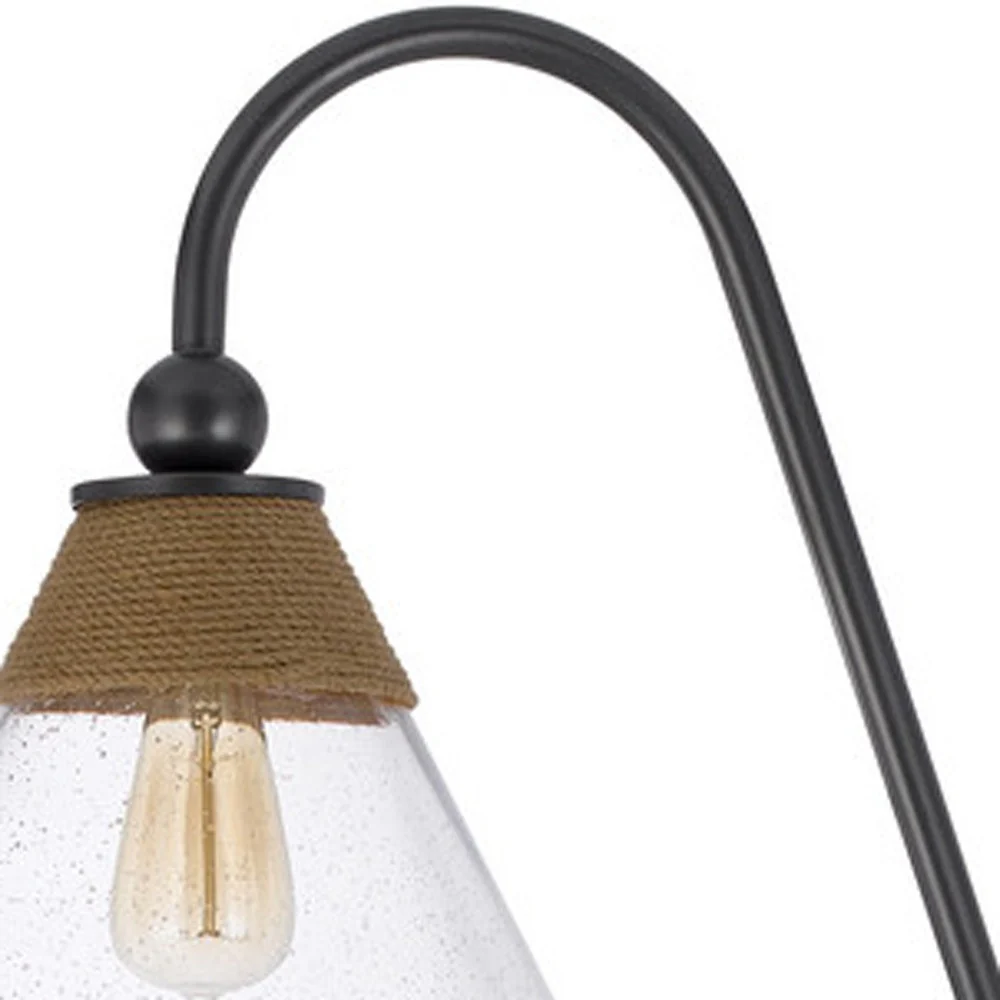 Brown Traditional Shaped Floor Lamp With Clear Transparent Glass Empire Shade By Homeroots - Image 3