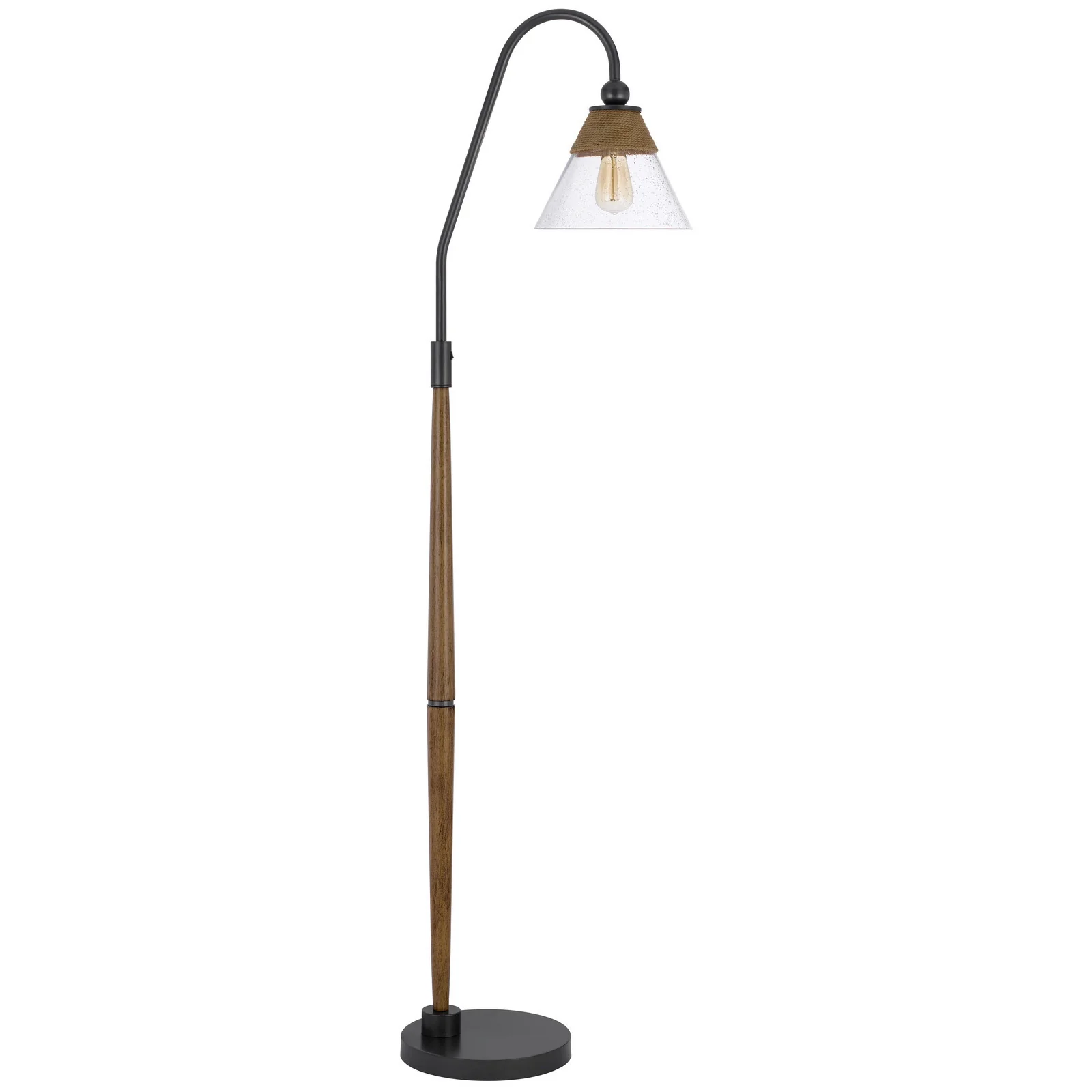 Brown Traditional Shaped Floor Lamp With Clear Transparent Glass Empire Shade By Homeroots - Image 6