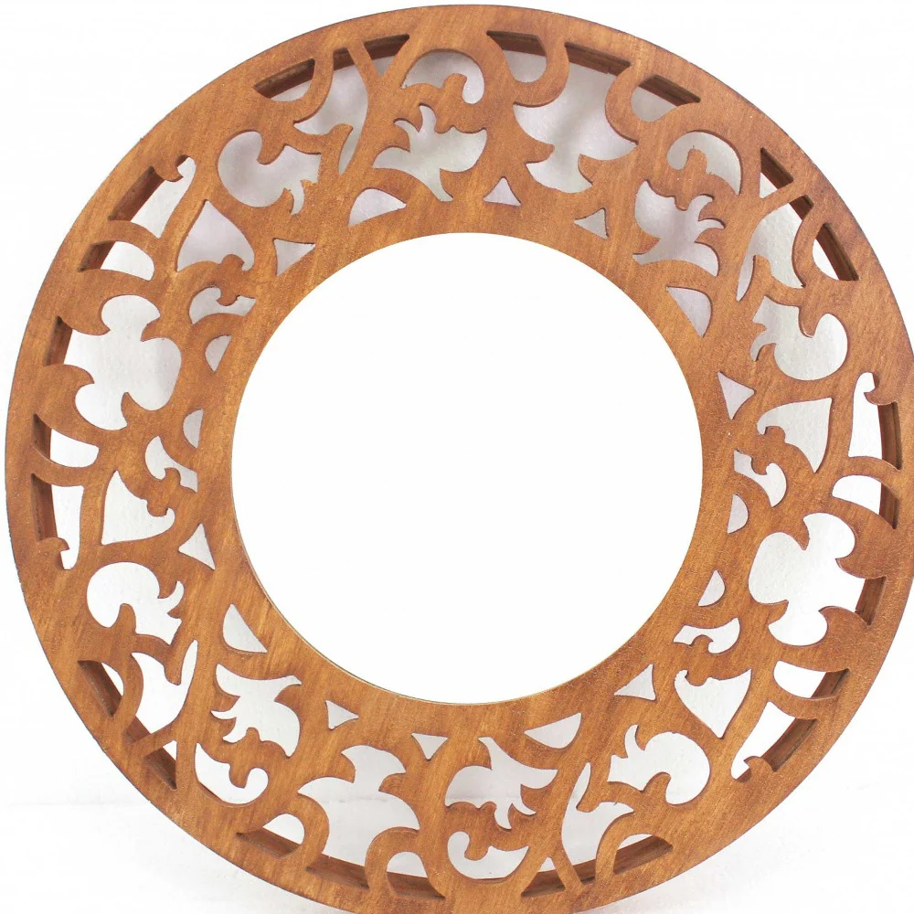 Brown Traditional Wooden - Wall Mirror By Homeroots - Image 4
