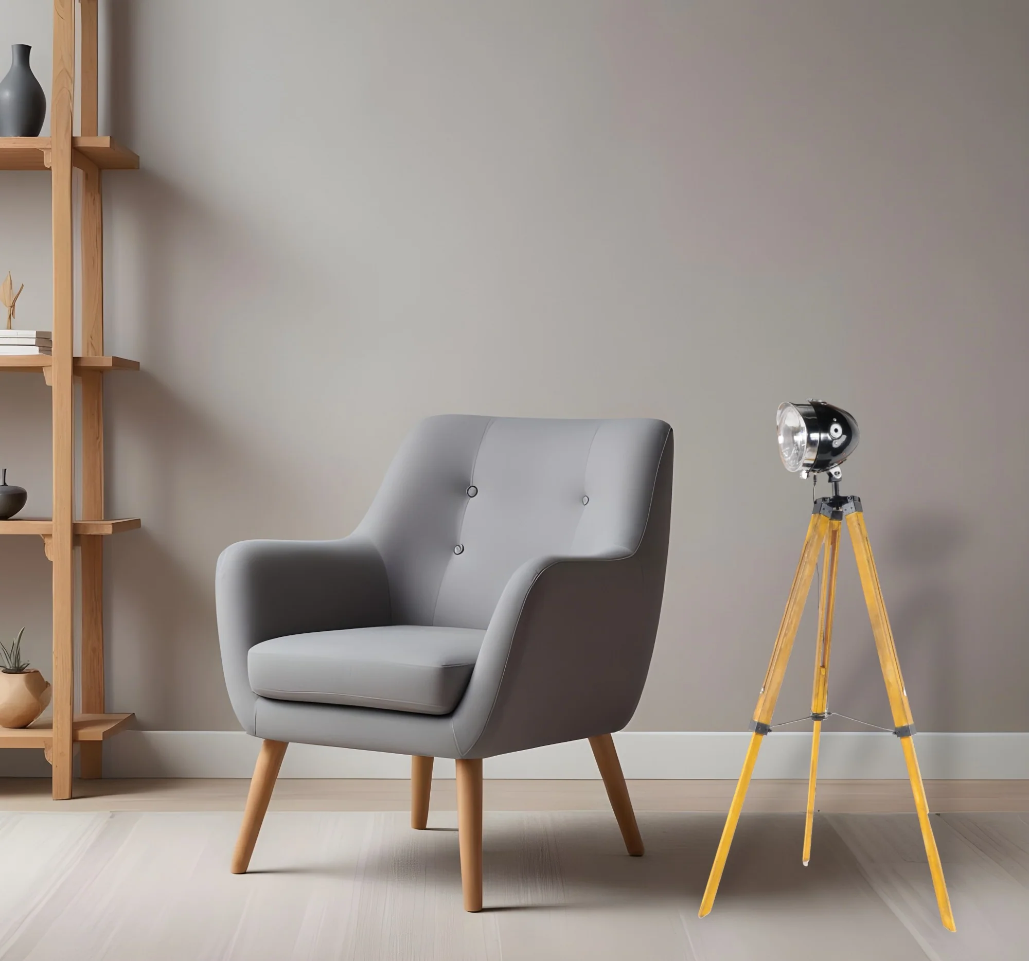 Brown Tripod Floor Lamp With Cone By Homeroots - Image 6