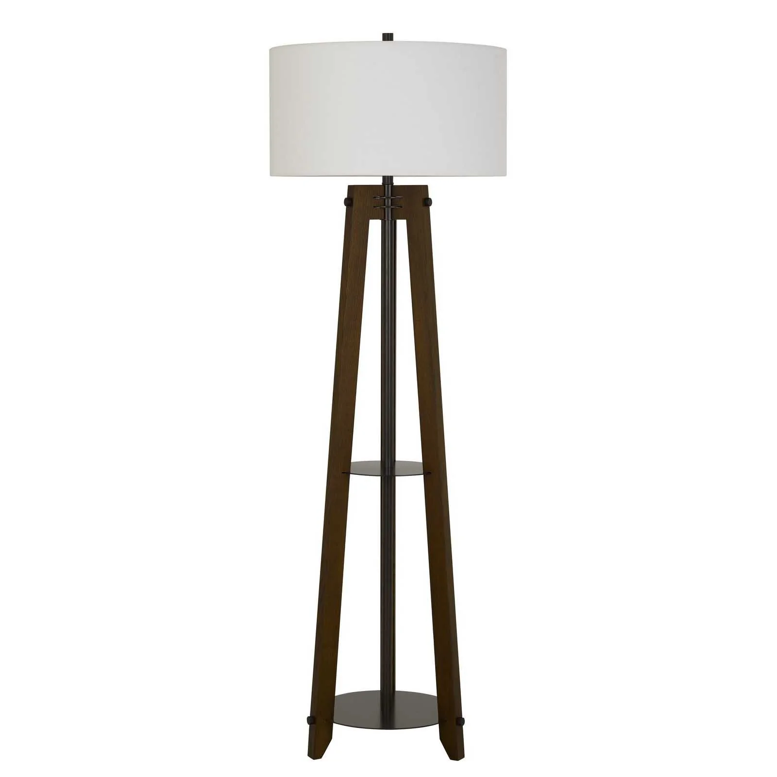 Brown Tripod Floor Lamp With White Rectangular Shade By Homeroots - Image 2