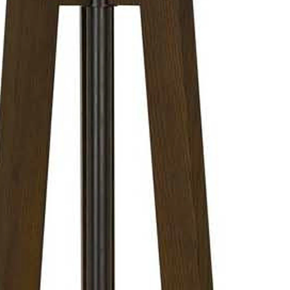 Brown Tripod Floor Lamp With White Rectangular Shade By Homeroots - Image 4