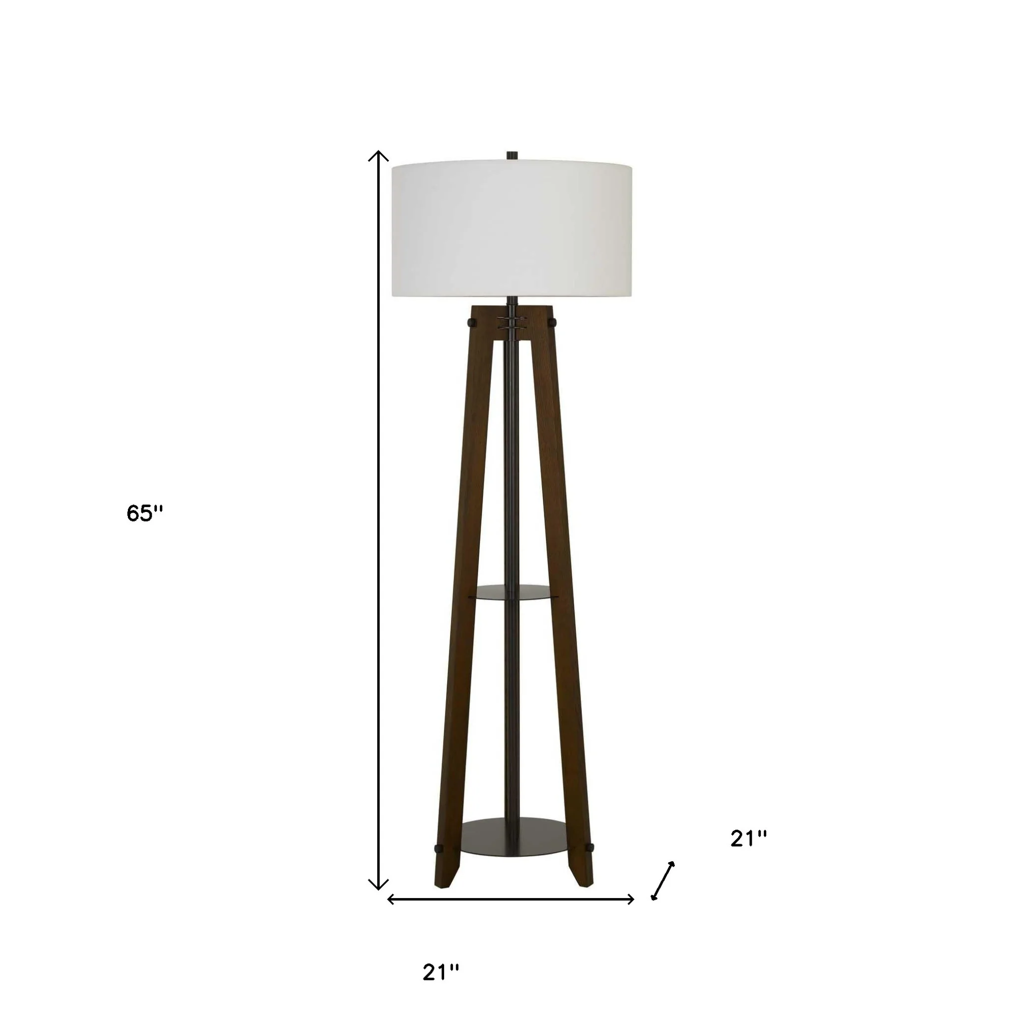 Brown Tripod Floor Lamp With White Rectangular Shade By Homeroots - Image 6