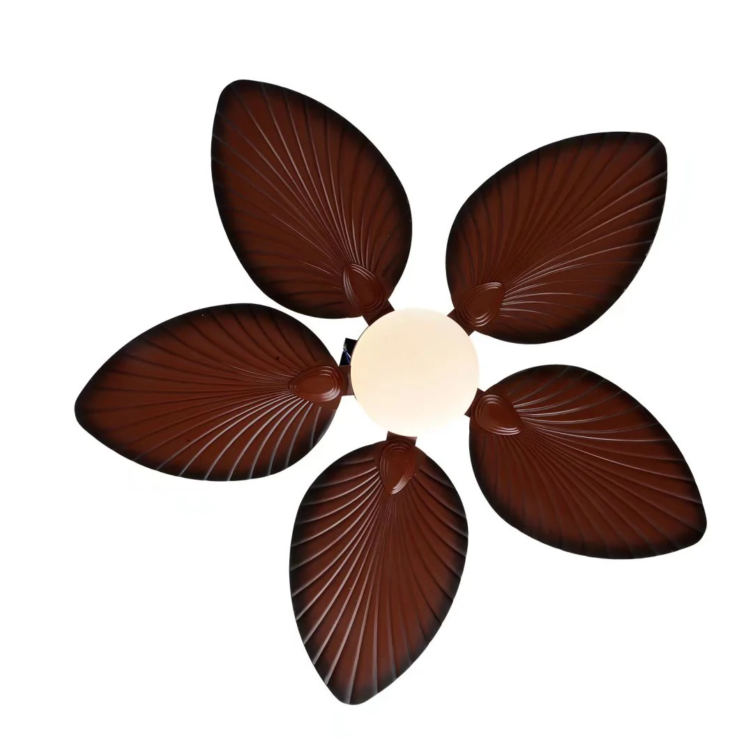 Brown Tropical Palm Metal Ceiling Lamp And Fan By Homeroots - Image 5