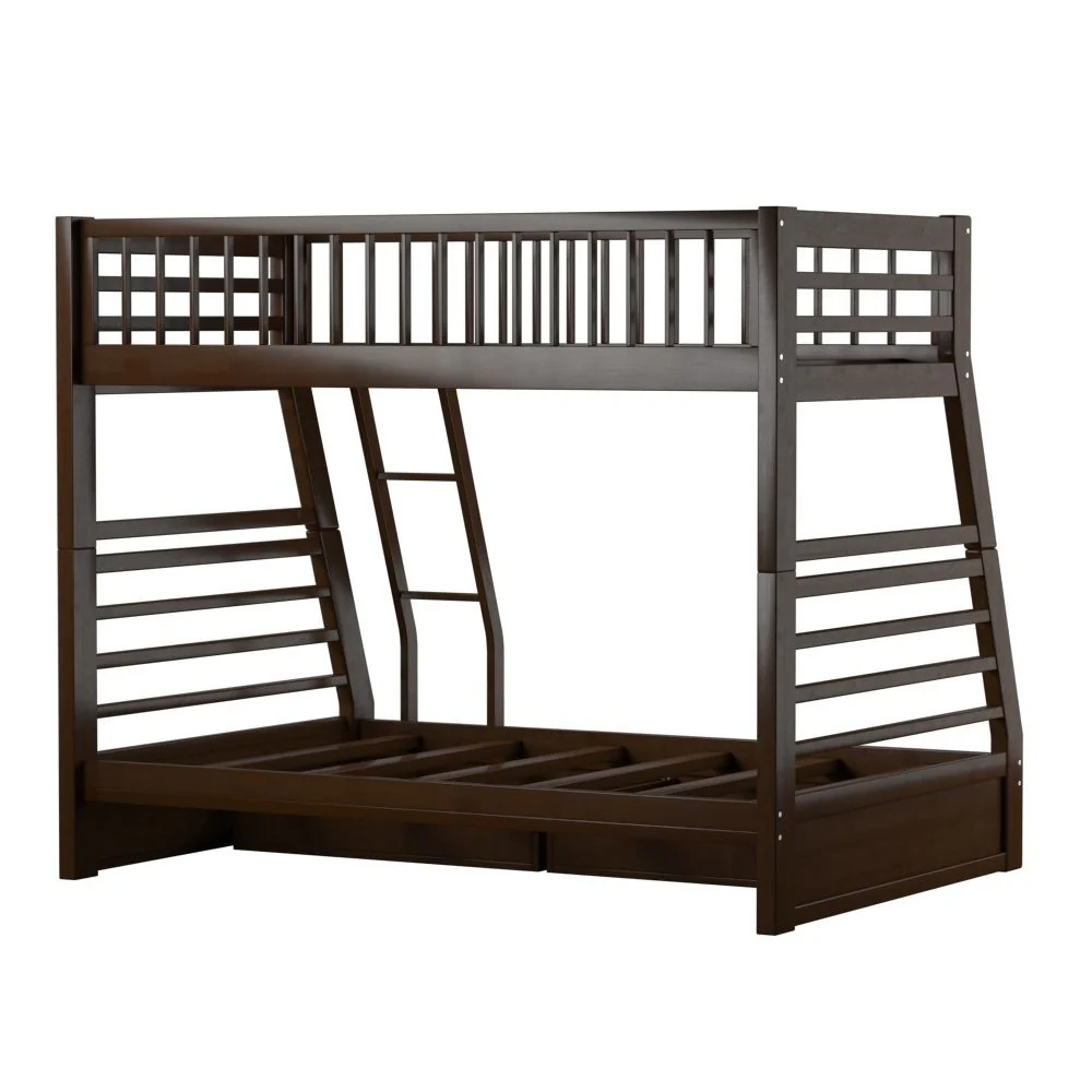 Brown Twin Over Full Size Bunk Bed By Homeroots - Image 2