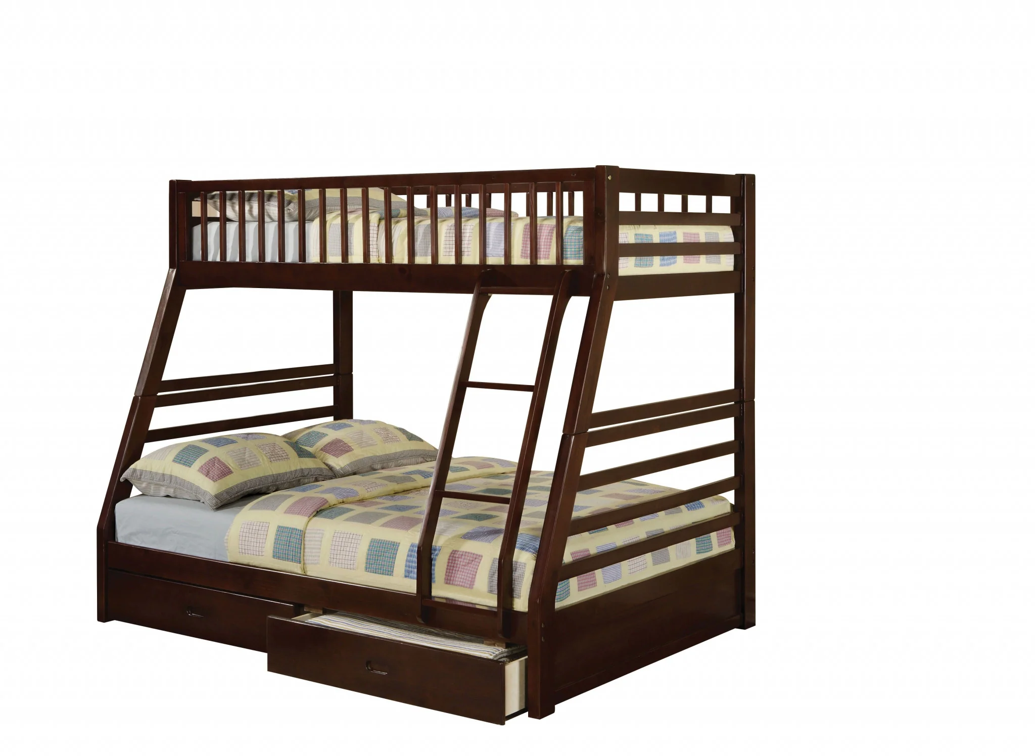 Brown Twin Over Full Size Bunk Bed By Homeroots - Image 7