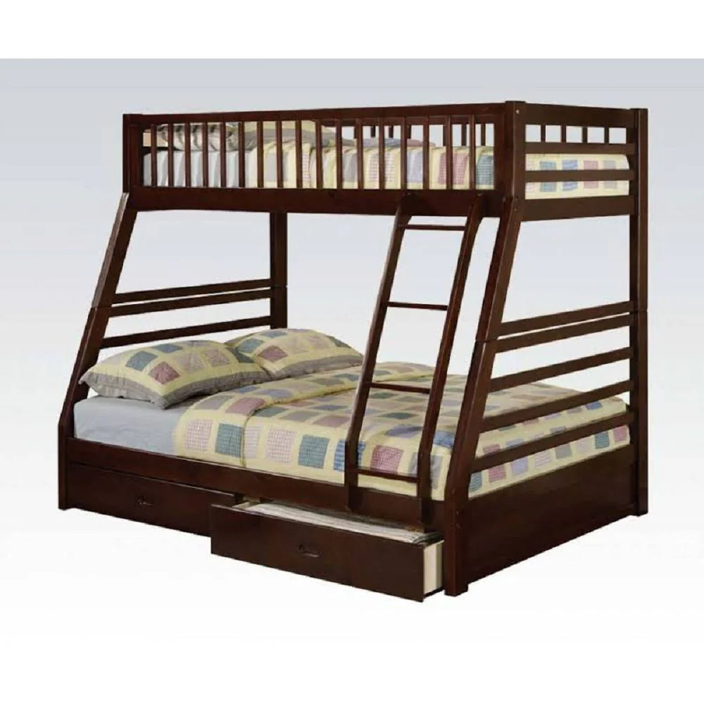 Brown Twin Over Full Size Bunk Bed By Homeroots - Image 8