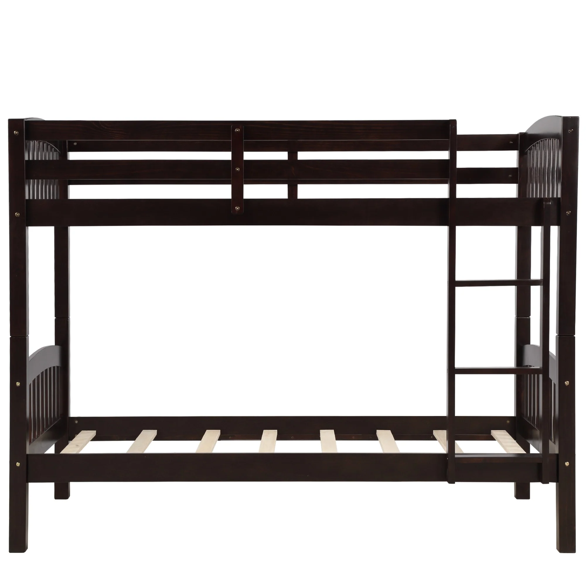 Brown Twin Over Twin Bunk Bed By Homeroots - Image 8