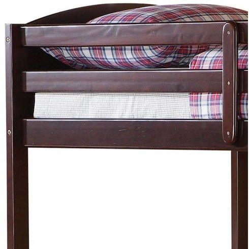 Brown Twin Over Twin Classic Bunk Bed By Homeroots - Image 3