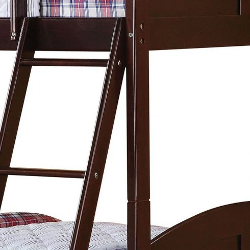 Brown Twin Over Twin Classic Bunk Bed By Homeroots - Image 4