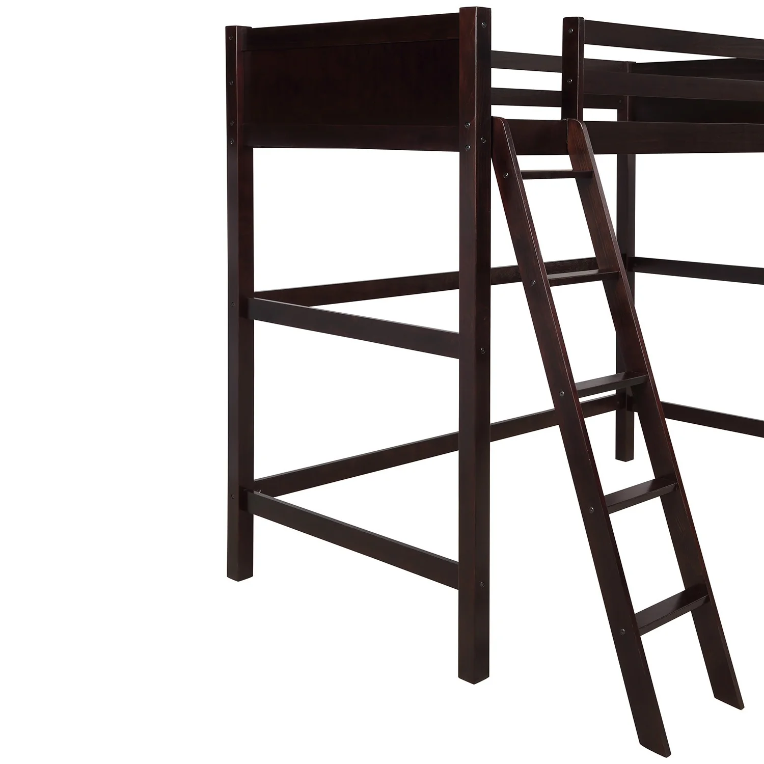 Brown Twin Size Hight Loft Bed By Homeroots - Image 4