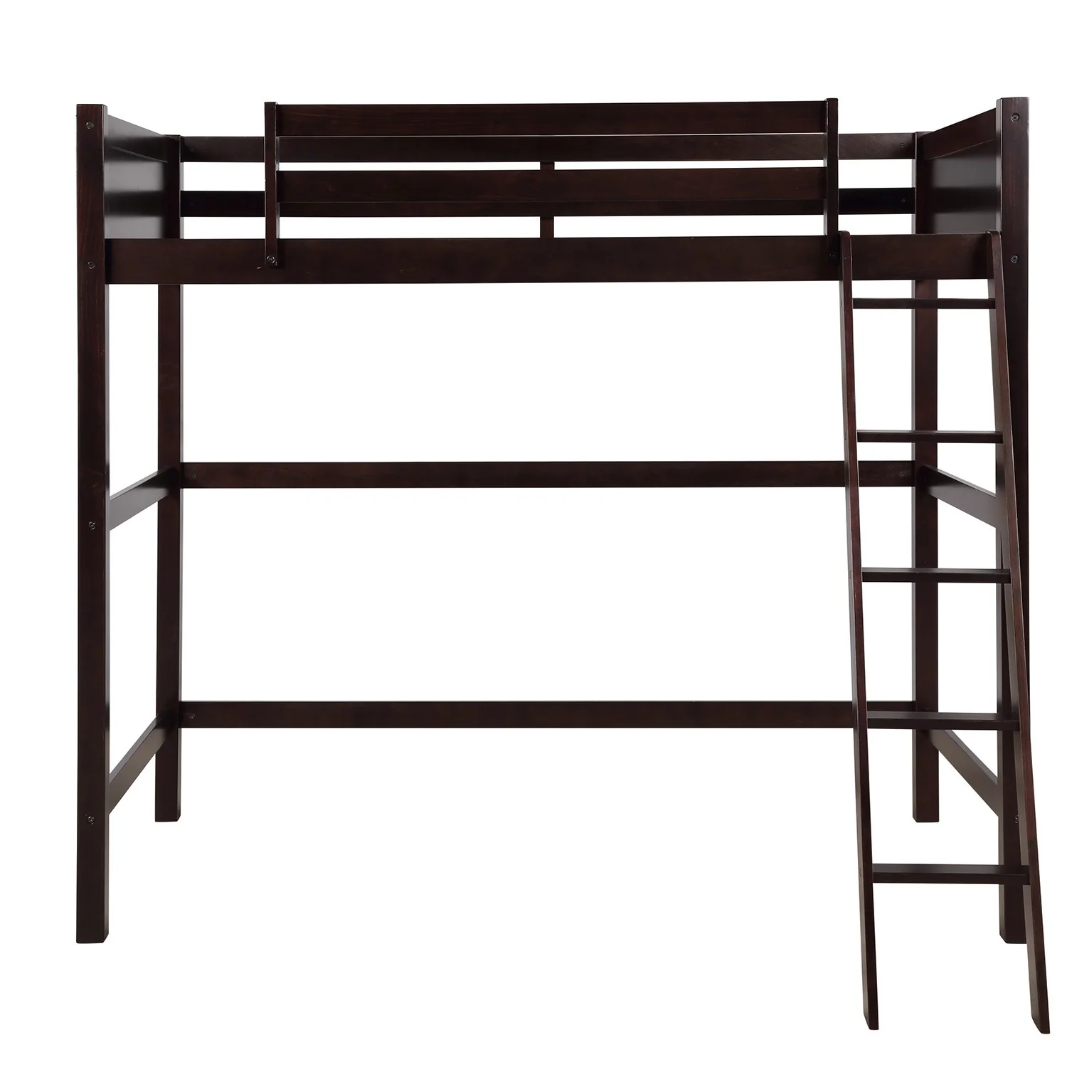 Brown Twin Size Hight Loft Bed By Homeroots - Image 9