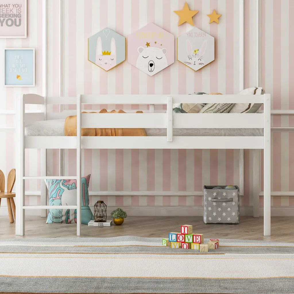 Brown Twin Size Low Loft Bed By Homeroots - Image 11