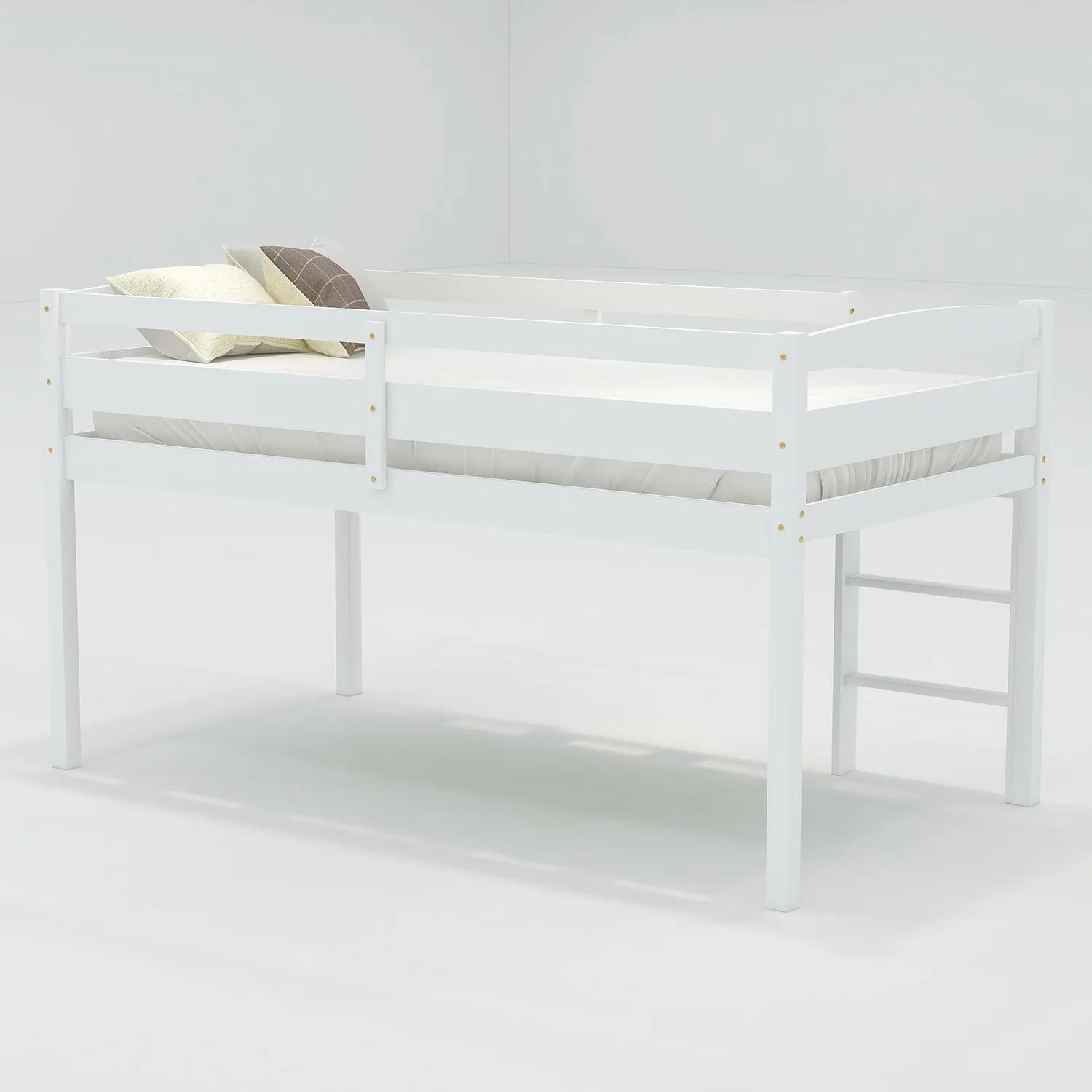 Brown Twin Size Low Loft Bed By Homeroots - Image 13