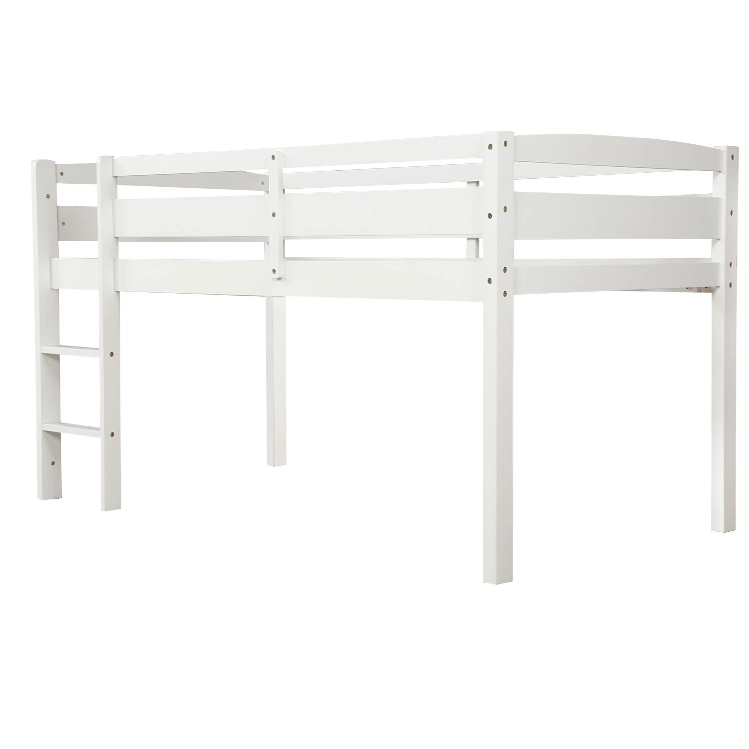 Brown Twin Size Low Loft Bed By Homeroots - Image 15