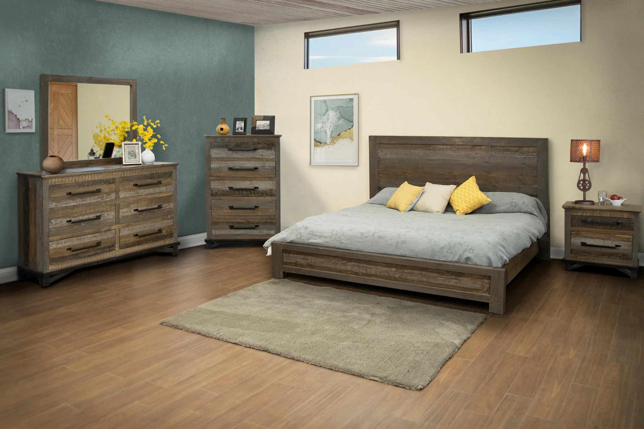 Brown Two Drawer Nightstand By Homeroots - Image 3