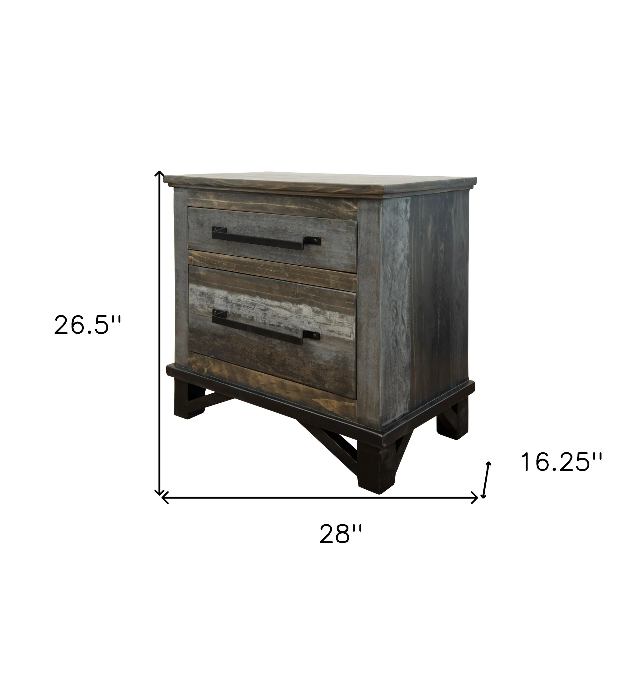 Brown Two Drawer Nightstand By Homeroots - Image 5