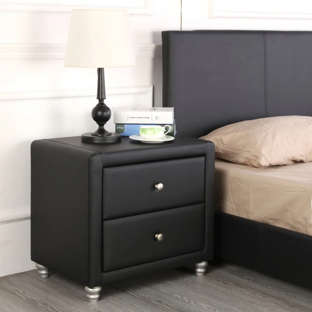 Brown Upholstered 2 Drawer Nightstand By Homeroots - Image 10